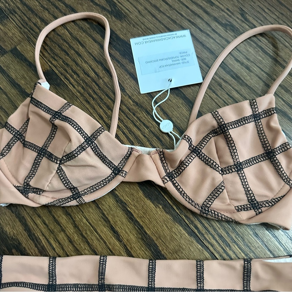 Acacia NEW Manhattan Top Sandy’s bottom size small topless storm stitching - Picture 4 of 10